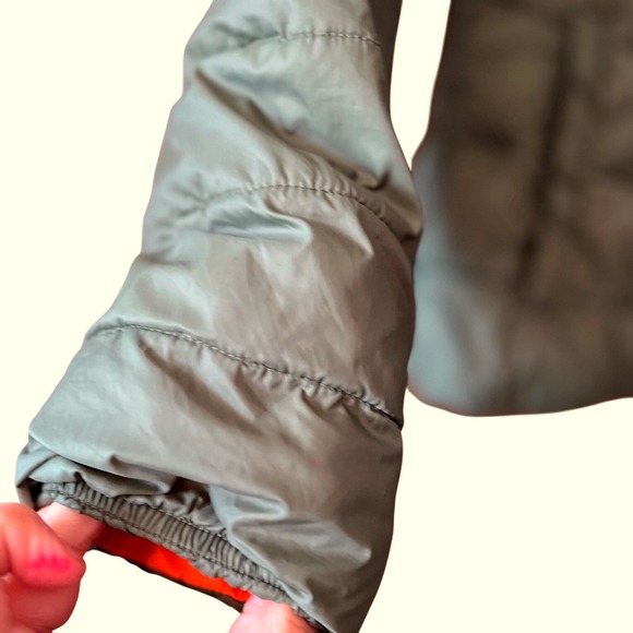 Madden NYC Bomber Jacket Olive Green Orange Lined Puffer Size S P - Picture 8 of 11